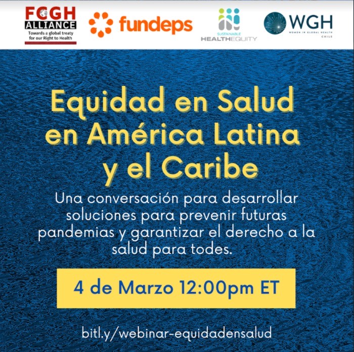 Webinar Flyer: Equidad en Salud en América Latina y el Caribe