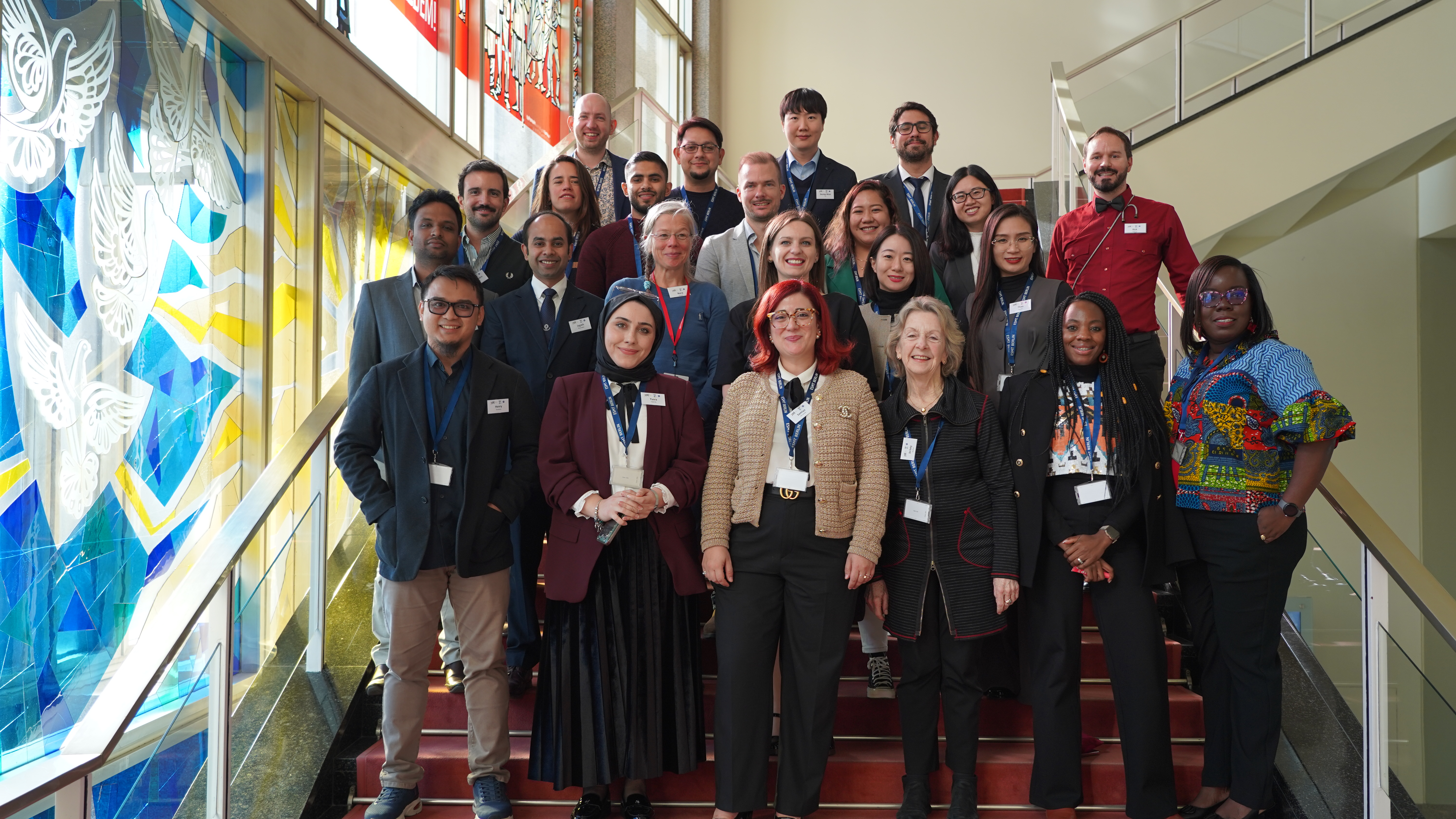 The YPL cohort 2024 after succeeding the ambidexterous maze at ESMT Berlin on 11 October (Photo: Sofia Nitti/IAP)